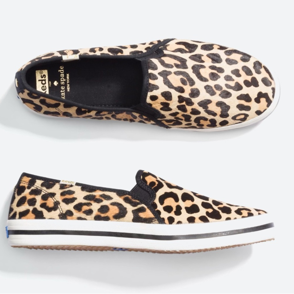 Kate Spade slip on sneakers. Pony Hair leopard print. Size 6.5